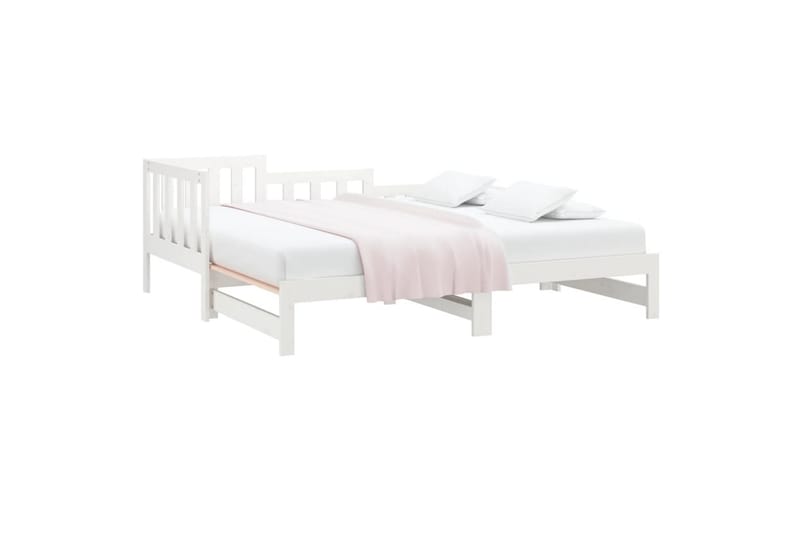 beBasic Uttrekkbar dagseng hvit 2x(90x190) cm heltre furu - Hvit - Møbler - Senger - Sengeramme & sengestamme