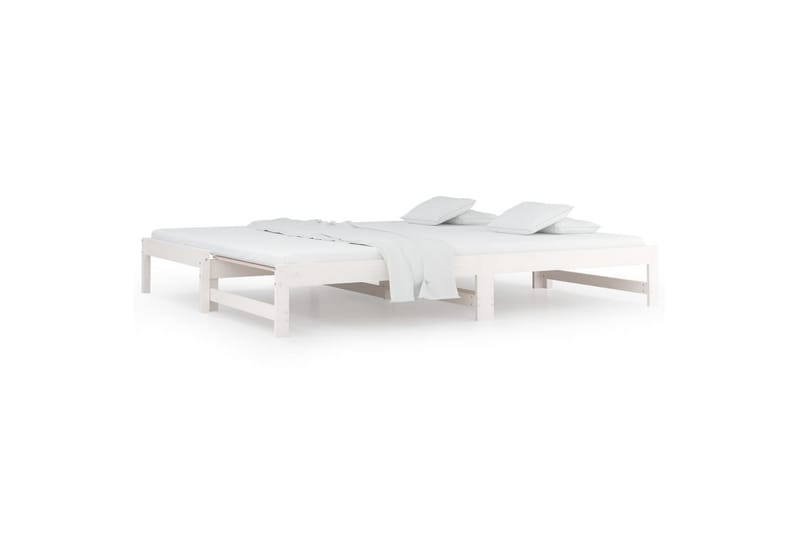 beBasic Uttrekkbar dagseng hvit 2x(90x200) cm heltre furu - Hvit - Møbler - Senger - Sengeramme & sengestamme