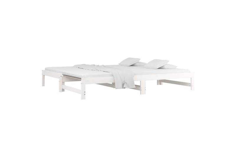 beBasic Uttrekkbar dagseng hvit 2x(90x200) cm heltre furu - Hvit - Møbler - Senger - Sengeramme & sengestamme