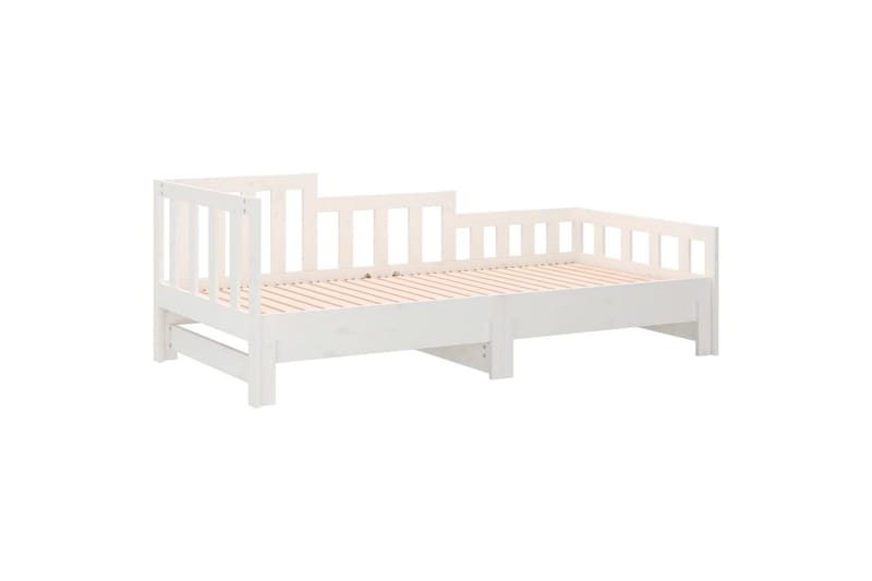 beBasic Uttrekkbar dagseng hvit 2x(90x200) cm heltre furu - Hvit - Møbler - Senger - Sengeramme & sengestamme