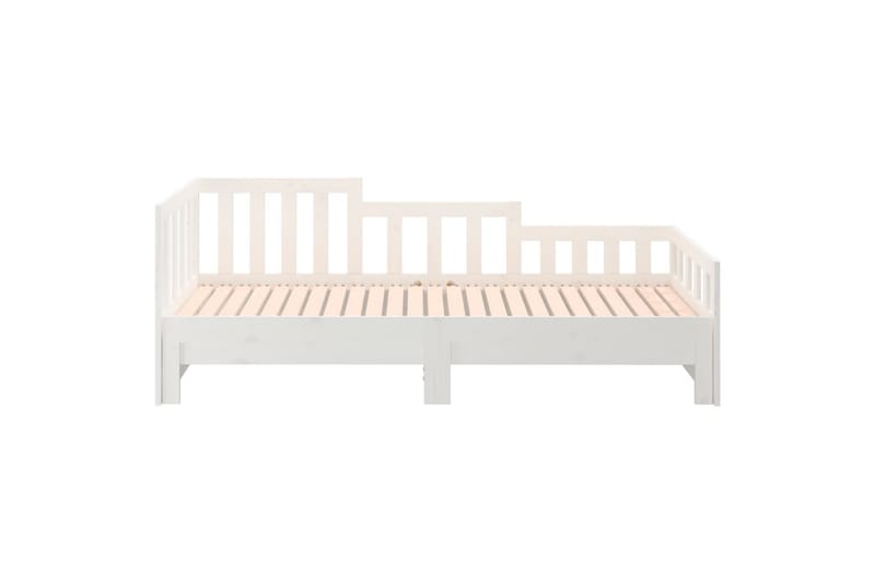 beBasic Uttrekkbar dagseng hvit 2x(90x200) cm heltre furu - Hvit - Møbler - Senger - Sengeramme & sengestamme