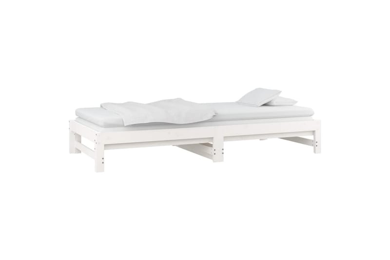 beBasic Uttrekkbar dagseng hvit 2x(90x200) cm heltre furu - Hvit - Møbler - Senger - Sengeramme & sengestamme