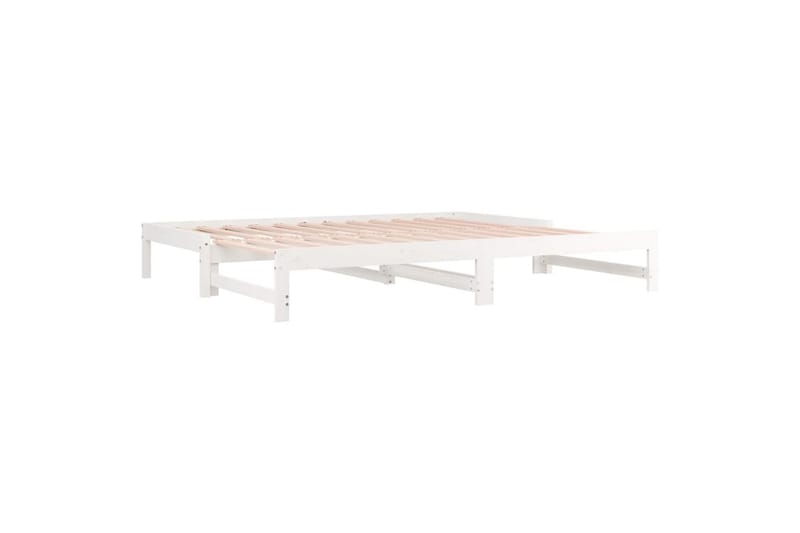 beBasic Uttrekkbar dagseng hvit 2x(90x200) cm heltre furu - Hvit - Møbler - Senger - Sengeramme & sengestamme