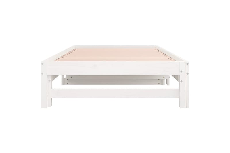 beBasic Uttrekkbar dagseng hvit 2x(90x200) cm heltre furu - Hvit - Møbler - Senger - Sengeramme & sengestamme