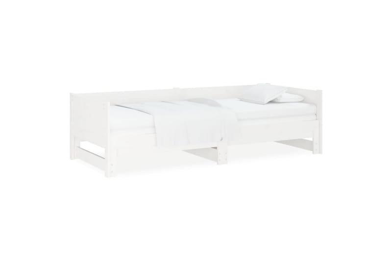 beBasic Uttrekkbar dagseng hvit heltre furu 2x(80x200) cm - Hvit - Møbler - Sofaer - Dagsenger