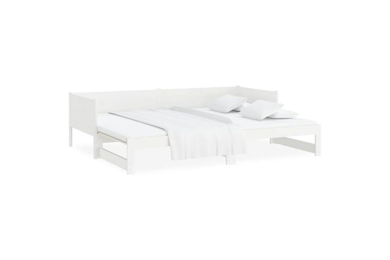beBasic Uttrekkbar dagseng hvit heltre furu 2x(80x200) cm - Hvit - Møbler - Sofaer - Dagsenger