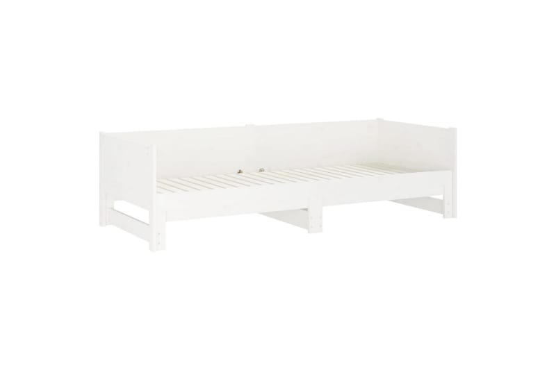 beBasic Uttrekkbar dagseng hvit heltre furu 2x(80x200) cm - Hvit - Møbler - Sofaer - Dagsenger