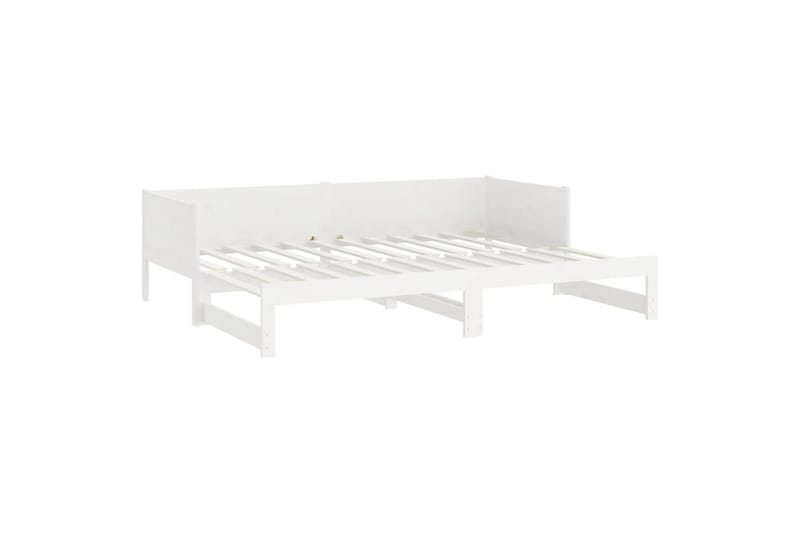 beBasic Uttrekkbar dagseng hvit heltre furu 2x(80x200) cm - Hvit - Møbler - Sofaer - Dagsenger