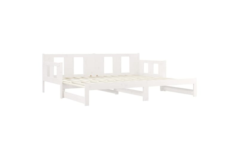 beBasic Uttrekkbar dagseng hvit heltre furu 2x(80x200) cm - Hvit - Møbler - Sofaer - Dagsenger