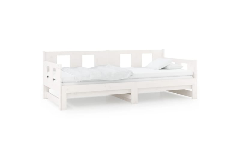 beBasic Uttrekkbar dagseng hvit heltre furu 2x(80x200) cm - Hvit - Møbler - Sofaer - Dagsenger