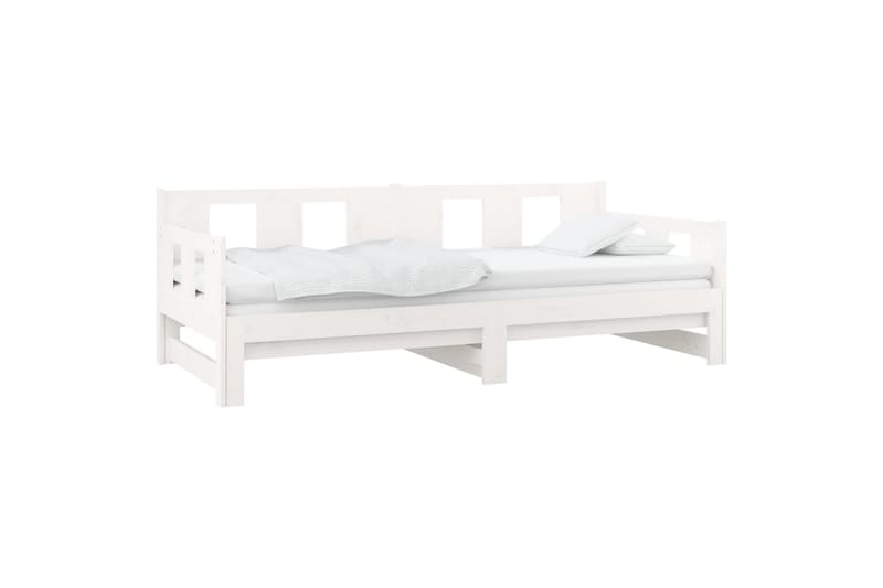 beBasic Uttrekkbar dagseng hvit heltre furu 2x(80x200) cm - Hvit - Møbler - Sofaer - Dagsenger
