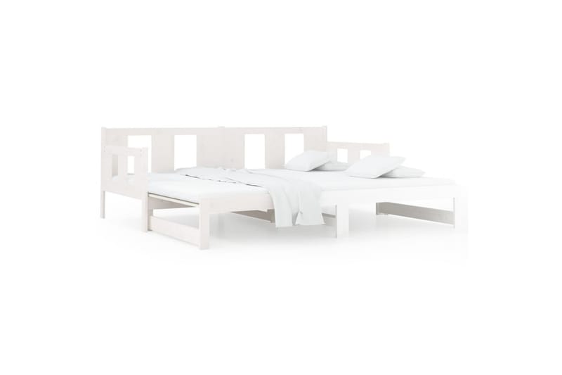 beBasic Uttrekkbar dagseng hvit heltre furu 2x(80x200) cm - Hvit - Møbler - Sofaer - Dagsenger