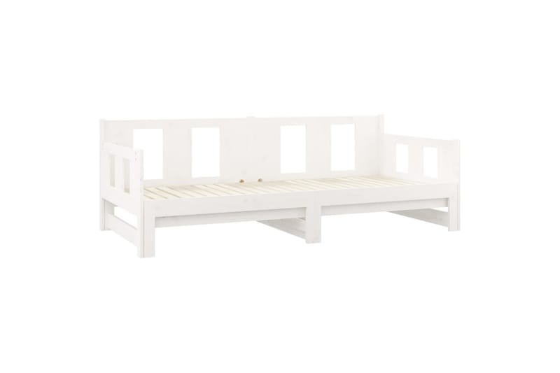 beBasic Uttrekkbar dagseng hvit heltre furu 2x(80x200) cm - Hvit - Møbler - Sofaer - Dagsenger