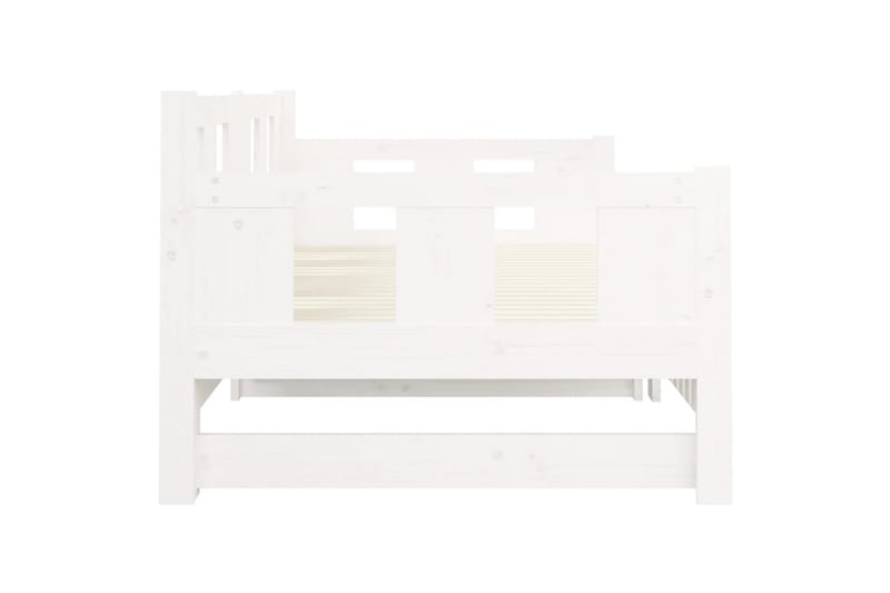beBasic Uttrekkbar dagseng hvit heltre furu 2x(80x200) cm - Hvit - Møbler - Sofaer - Dagsenger