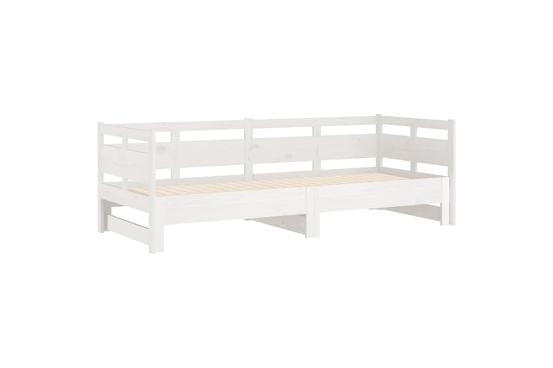 beBasic Uttrekkbar dagseng hvit heltre furu 2x(80x200) cm - Hvit - Møbler - Sofaer - Dagsenger