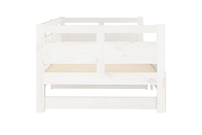 beBasic Uttrekkbar dagseng hvit heltre furu 2x(80x200) cm - Hvit - Møbler - Sofaer - Dagsenger