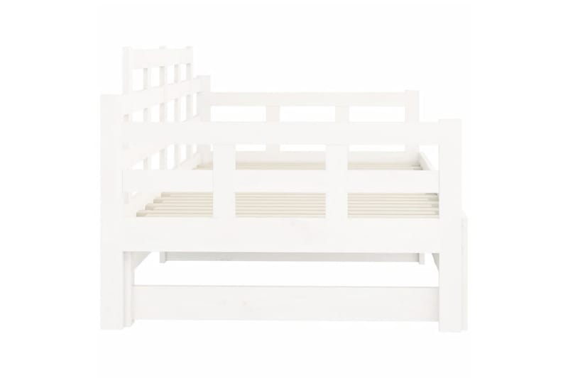 beBasic Uttrekkbar dagseng hvit heltre furu 2x(80x200) cm - Hvit - Møbler - Sofaer - Dagsenger