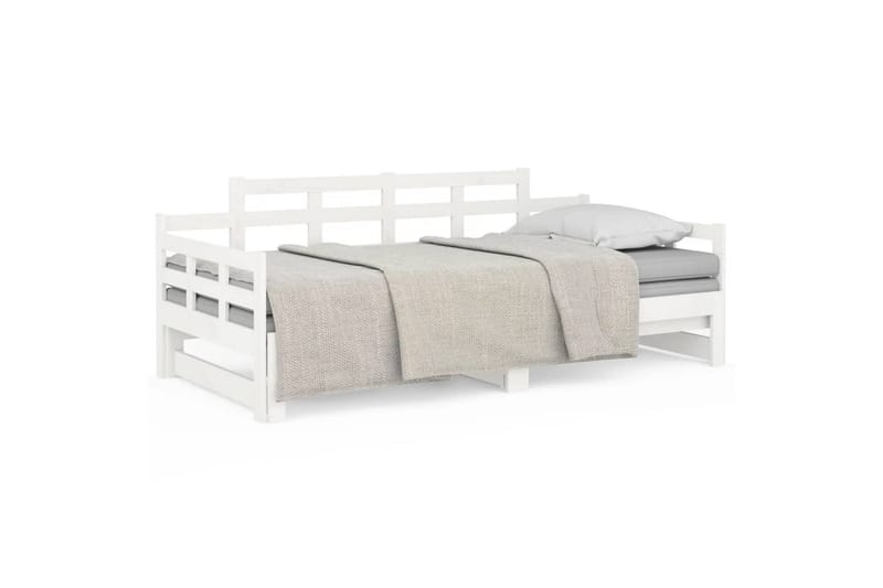 beBasic Uttrekkbar dagseng hvit heltre furu 2x(80x200) cm - Hvit - Møbler - Sofaer - Dagsenger
