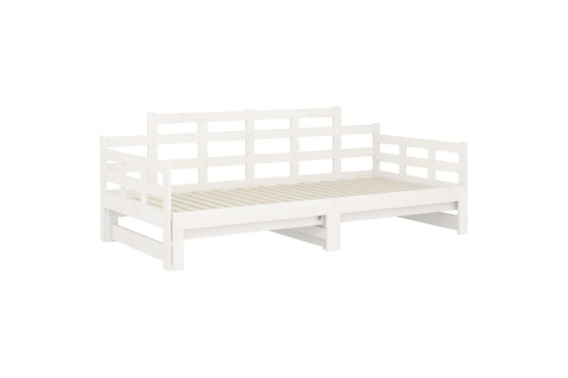 beBasic Uttrekkbar dagseng hvit heltre furu 2x(80x200) cm - Hvit - Møbler - Sofaer - Dagsenger