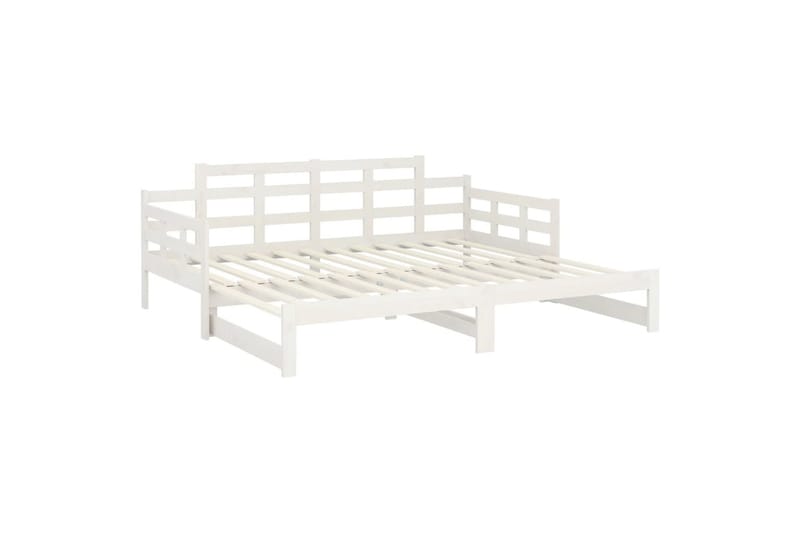 beBasic Uttrekkbar dagseng hvit heltre furu 2x(80x200) cm - Hvit - Møbler - Sofaer - Dagsenger