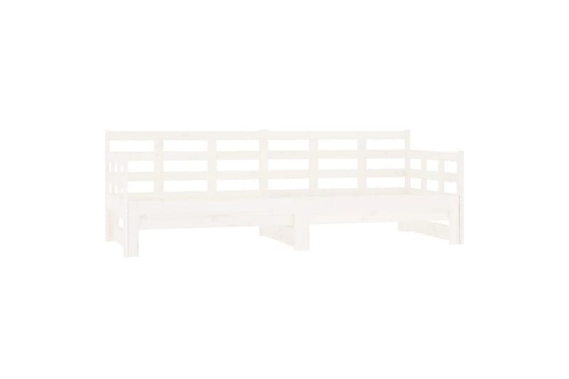 beBasic Uttrekkbar dagseng hvit heltre furu 2x(80x200) cm - Hvit - Møbler - Senger - Sengeramme & sengestamme