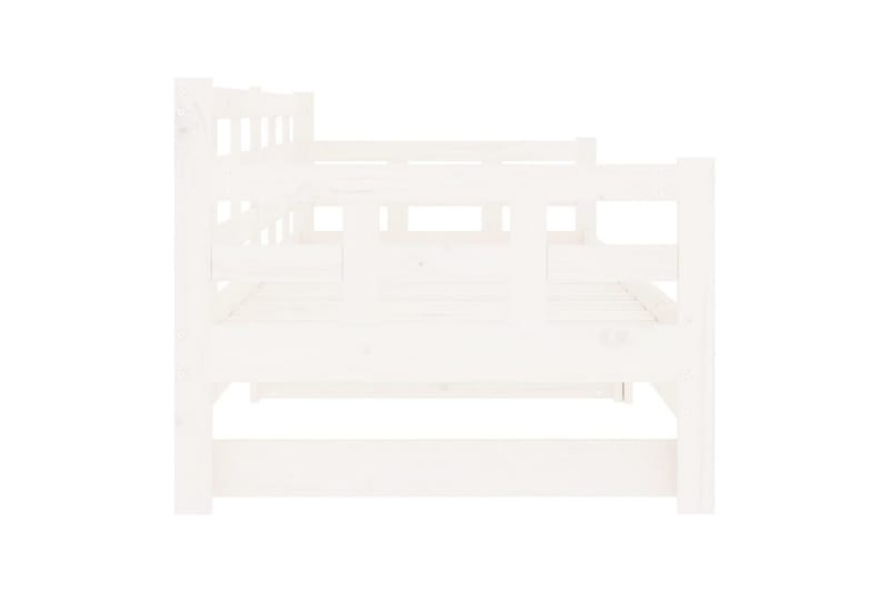 beBasic Uttrekkbar dagseng hvit heltre furu 2x(80x200) cm - Hvit - Møbler - Senger - Sengeramme & sengestamme