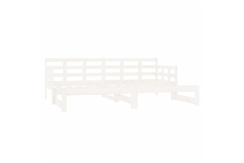 beBasic Uttrekkbar dagseng hvit heltre furu 2x(80x200) cm - Hvit - Møbler - Senger - Sengeramme & sengestamme