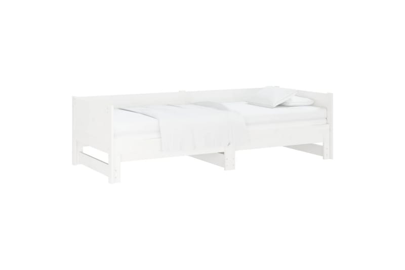 beBasic Uttrekkbar dagseng hvit heltre furu 2x(90x190) cm - Hvit - Møbler - Sofaer - Dagsenger