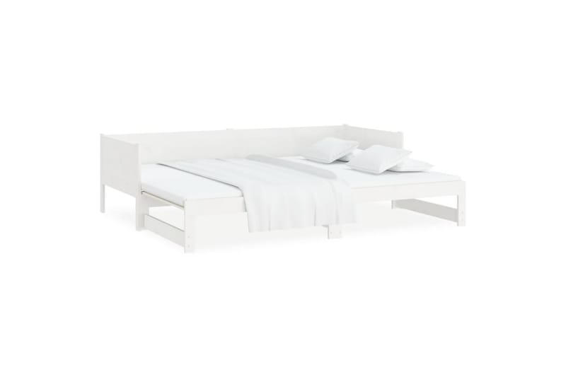 beBasic Uttrekkbar dagseng hvit heltre furu 2x(90x190) cm - Hvit - Møbler - Sofaer - Dagsenger