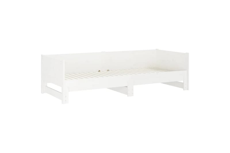 beBasic Uttrekkbar dagseng hvit heltre furu 2x(90x190) cm - Hvit - Møbler - Sofaer - Dagsenger
