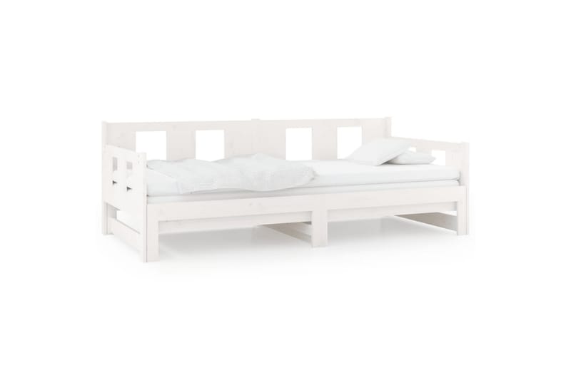 beBasic Uttrekkbar dagseng hvit heltre furu 2x(90x190) cm - Hvit - Møbler - Sofaer - Dagsenger