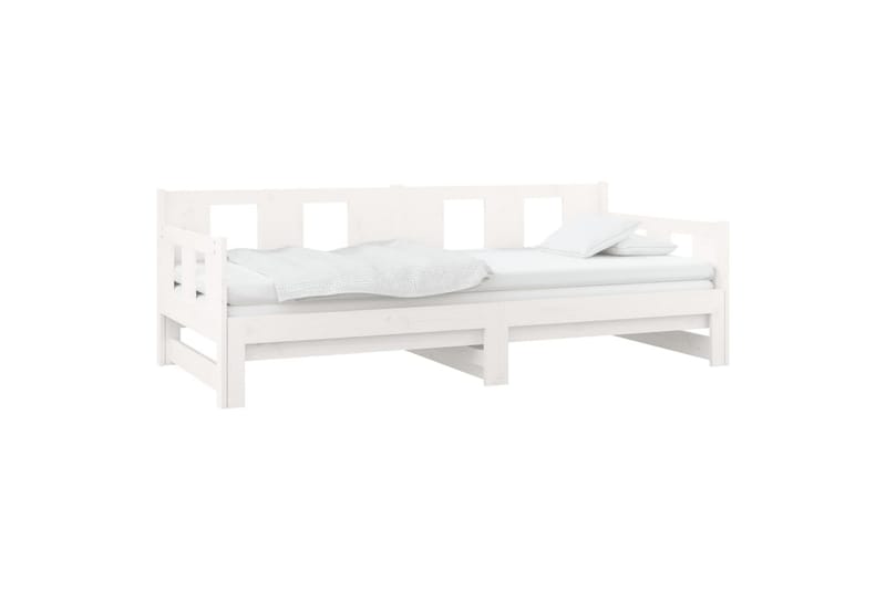 beBasic Uttrekkbar dagseng hvit heltre furu 2x(90x190) cm - Hvit - Møbler - Sofaer - Dagsenger