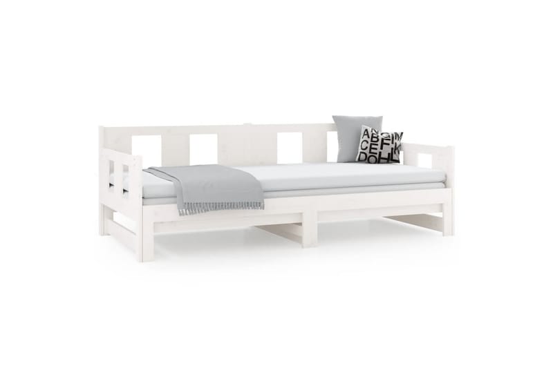 beBasic Uttrekkbar dagseng hvit heltre furu 2x(90x190) cm - Hvit - Møbler - Sofaer - Dagsenger