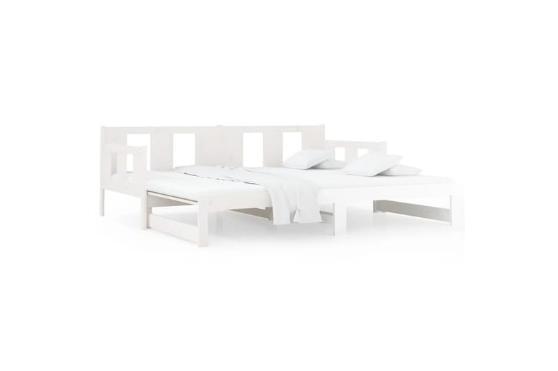 beBasic Uttrekkbar dagseng hvit heltre furu 2x(90x190) cm - Hvit - Møbler - Sofaer - Dagsenger
