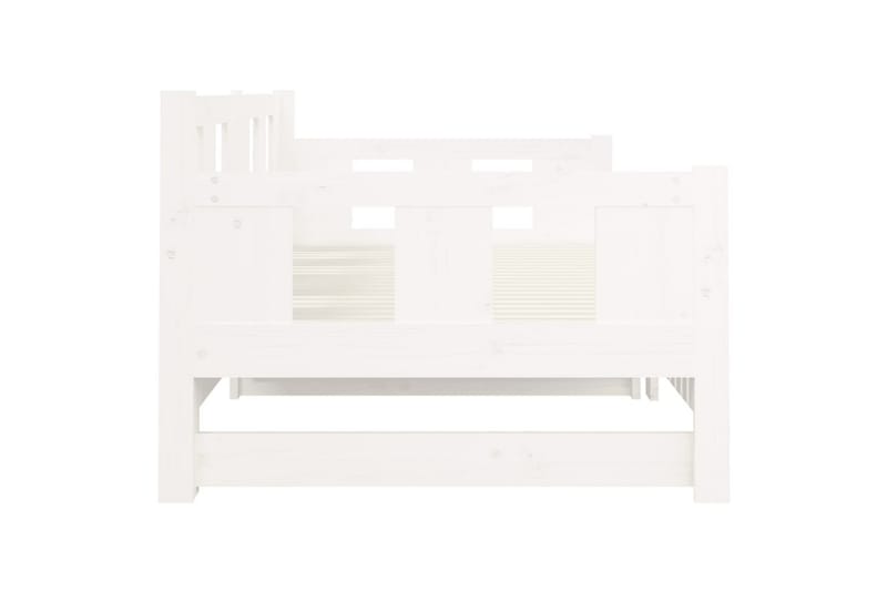 beBasic Uttrekkbar dagseng hvit heltre furu 2x(90x190) cm - Hvit - Møbler - Sofaer - Dagsenger