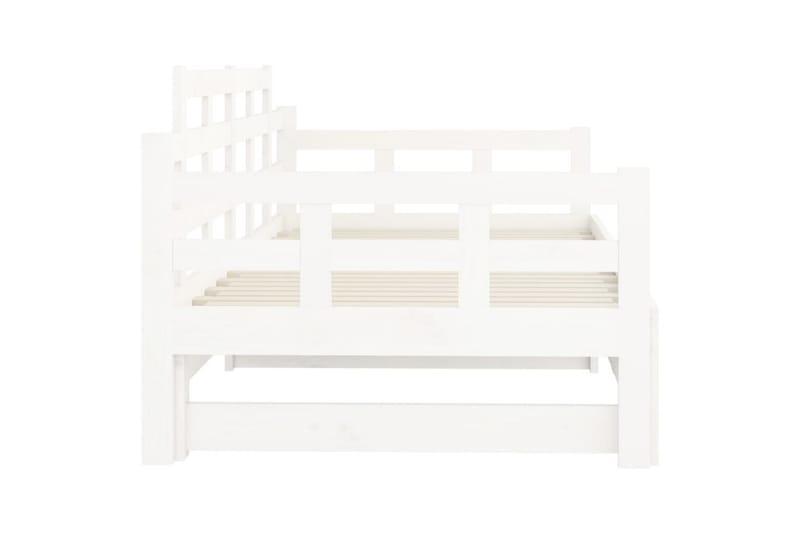 beBasic Uttrekkbar dagseng hvit heltre furu 2x(90x190) cm - Hvit - Møbler - Sofaer - Dagsenger