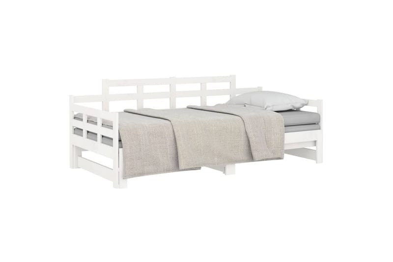 beBasic Uttrekkbar dagseng hvit heltre furu 2x(90x190) cm - Hvit - Møbler - Sofaer - Dagsenger