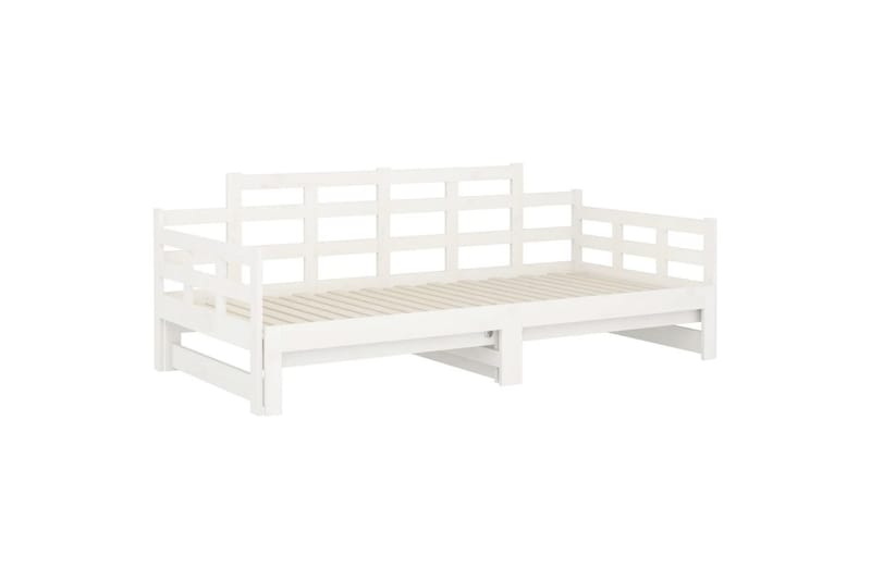 beBasic Uttrekkbar dagseng hvit heltre furu 2x(90x190) cm - Hvit - Møbler - Sofaer - Dagsenger