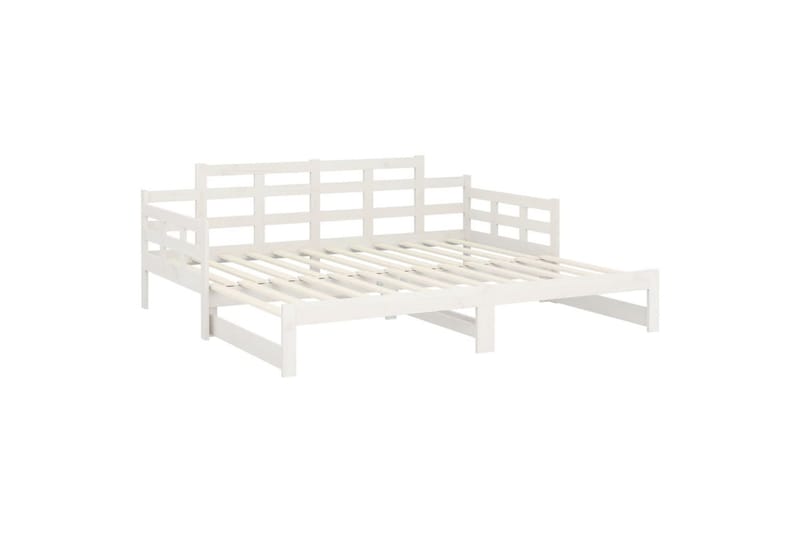 beBasic Uttrekkbar dagseng hvit heltre furu 2x(90x190) cm - Hvit - Møbler - Sofaer - Dagsenger