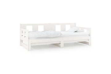 beBasic Uttrekkbar dagseng hvit heltre furu 2x(90x200) cm - Hvit - Møbler - Sofaer - Dagsenger