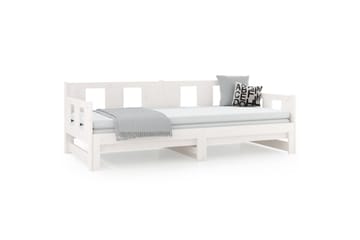 beBasic Uttrekkbar dagseng hvit heltre furu 2x(90x200) cm - Hvit - Møbler - Sofaer - Dagsenger