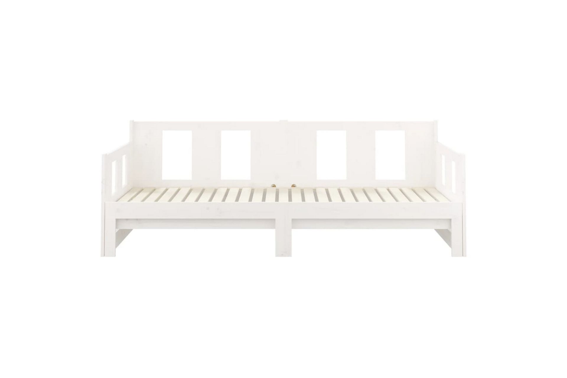 beBasic Uttrekkbar dagseng hvit heltre furu 2x(90x200) cm - Hvit - Møbler - Sofaer - Dagsenger