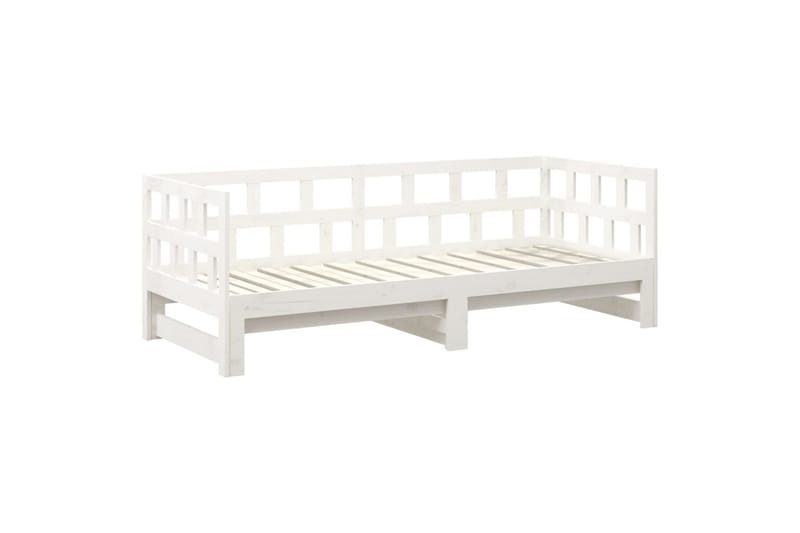 beBasic Uttrekkbar dagseng hvit heltre furu 2x(90x200) cm - Hvit - Møbler - Sofaer - Dagsenger