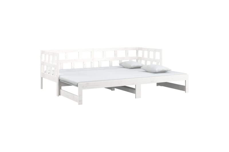 beBasic Uttrekkbar dagseng hvit heltre furu 2x(90x200) cm - Hvit - Møbler - Sofaer - Dagsenger