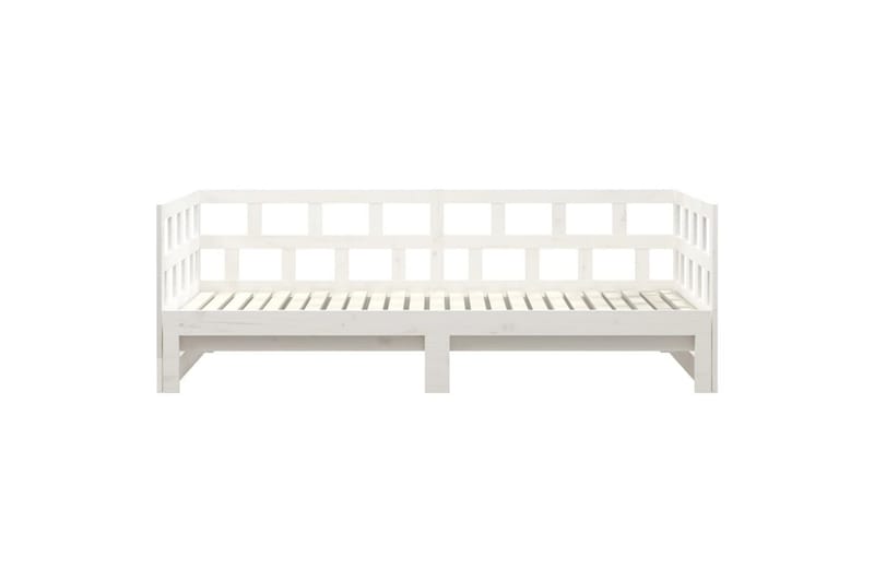 beBasic Uttrekkbar dagseng hvit heltre furu 2x(90x200) cm - Hvit - Møbler - Sofaer - Dagsenger