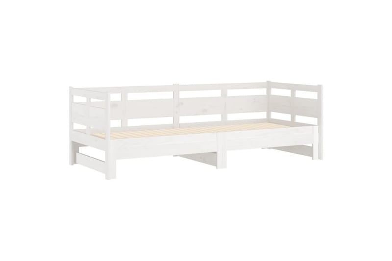 beBasic Uttrekkbar dagseng hvit heltre furu 2x(90x200) cm - Hvit - Møbler - Sofaer - Dagsenger