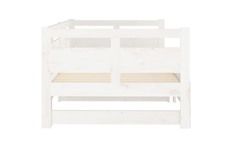beBasic Uttrekkbar dagseng hvit heltre furu 2x(90x200) cm - Hvit - Møbler - Sofaer - Dagsenger