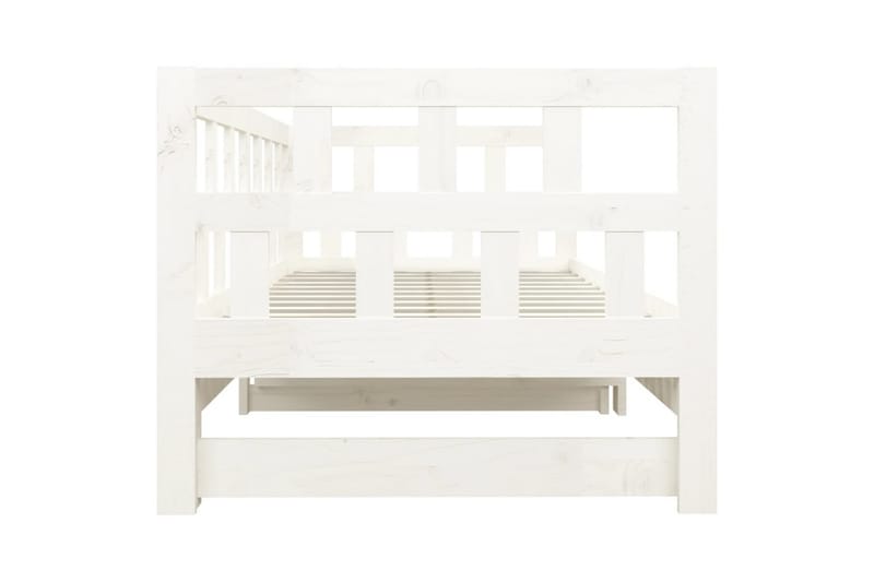 beBasic Uttrekkbar dagseng hvit heltre furu 2x(90x200) cm - Hvit - Møbler - Sofaer - Dagsenger