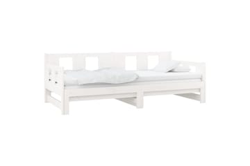 beBasic Uttrekkbar dagseng hvit heltre furu 2x(90x200) cm - Hvit - Møbler - Sofaer - Dagsenger