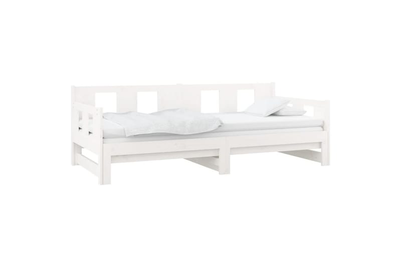 beBasic Uttrekkbar dagseng hvit heltre furu 2x(90x200) cm - Hvit - Møbler - Sofaer - Dagsenger